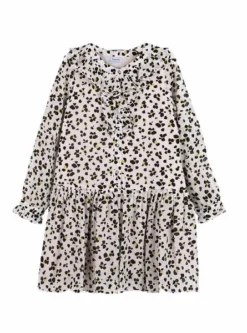 Robe Mayoral Mousseline Imprimé Beige Pour Fille