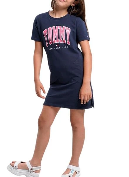 Robe Tommy Hilfiger Varsity Bleu Marine Pour Fille