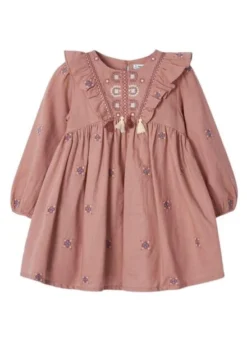 Robe Mayoral Broderie Fleur Rose Pour Fille