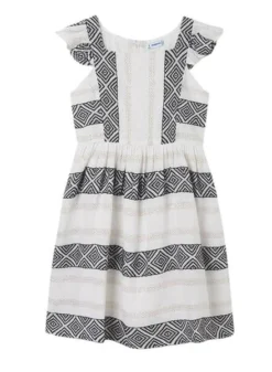 Robe Mayoral Jacquard Lurex Blanc Pour Fille