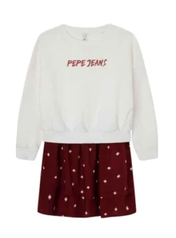 Robe Pepe Jeans Saïdi Blanc Pour Fille