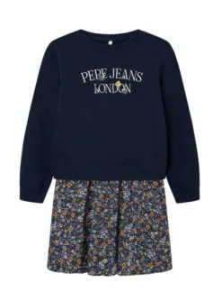 Robe Pepe Jeans Tessa Bleu Marine Pour Fille