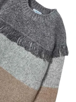 Robe Mayoral Tricot Rayures Gris Pour Fille -JoliLook Boutique gallery K031218 3