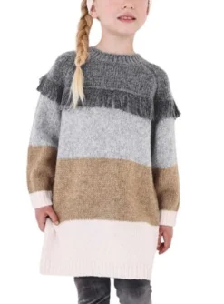 Robe Mayoral Tricot Rayures Gris Pour Fille -JoliLook Boutique gallery K031218 4