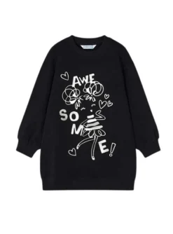 Robe Mayoral En Relief Noire Pour Fille