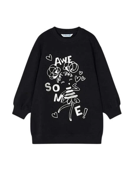 Robe Mayoral En Relief Noire Pour Fille 1 Robe Mayoral En Relief Noire Pour Fille