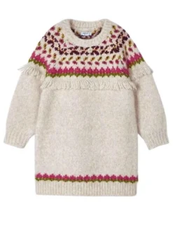 Robe Mayoral Knitted Beige Flecos Pour Fille
