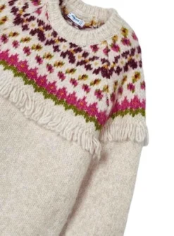 Robe Mayoral Knitted Beige Flecos Pour Fille -JoliLook Boutique gallery K031227 3