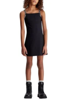 Robe Calvin Klein Logo Tape Strap Noir Fille