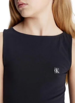 Robe Calvin Klein Badge Tank Noire Fille -JoliLook Boutique gallery K031829 4
