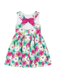 Robe Mayoral En Satin Avec Nœud Et Fleurs Pour Fille. -JoliLook Boutique gallery K032780 3