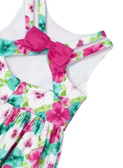 Robe Mayoral En Satin Avec Nœud Et Fleurs Pour Fille. -JoliLook Boutique gallery K032780 5