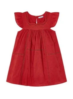 Robe Mayoral Brodée Rouge Pour Fille