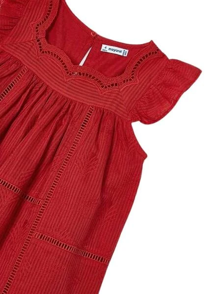 Robe Mayoral Brodée Rouge Pour Fille 3 Robe Mayoral Brodée Rouge Pour Fille – Image 3