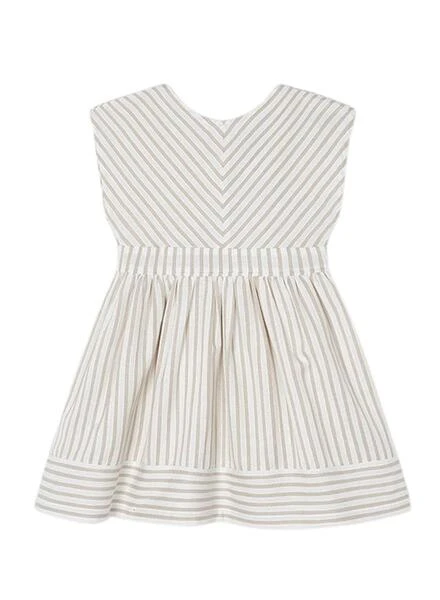 Robe Mayoral à Rayures Beige Pour Fille