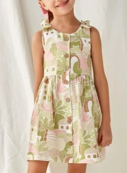 Robe Mayoral Imprimée Verte Pour Fille -JoliLook Boutique gallery K032789 4