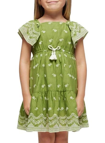 Robe Mayoral Brodée Verte Pour Fille 1 Robe Mayoral Brodée Verte Pour Fille