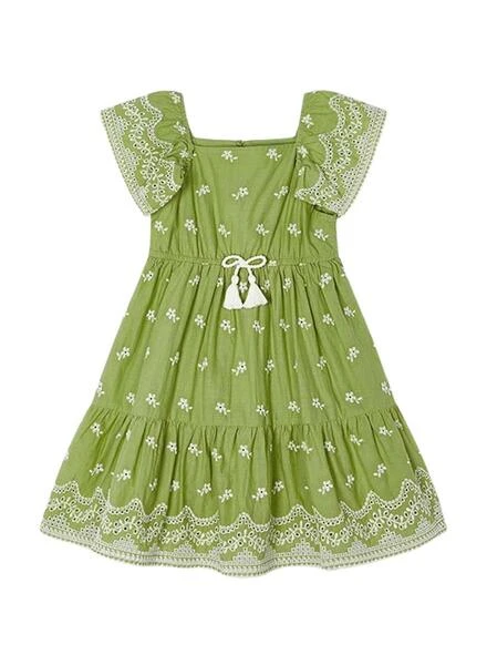 Robe Mayoral Brodée Verte Pour Fille 4 Robe Mayoral Brodée Verte Pour Fille – Image 4