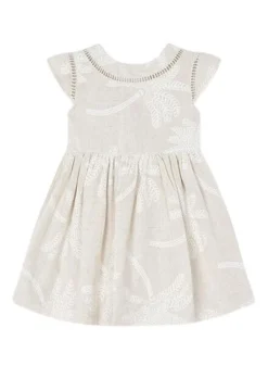 Robe Mayoral Palmiers Lin Beige Pour Fille -JoliLook Boutique gallery K032791 3