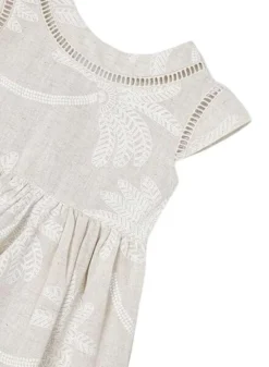 Robe Mayoral Palmiers Lin Beige Pour Fille -JoliLook Boutique gallery K032791 5