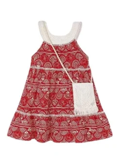 Robe Mayoral Guipure Rouge Avec Sac Pour Fille