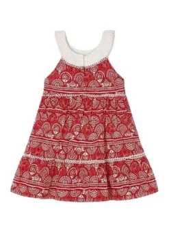 Robe Mayoral Guipure Rouge Avec Sac Pour Fille -JoliLook Boutique gallery K032792 3