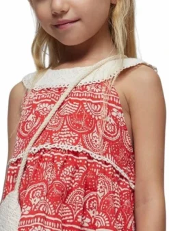 Robe Mayoral Guipure Rouge Avec Sac Pour Fille -JoliLook Boutique gallery K032792 4