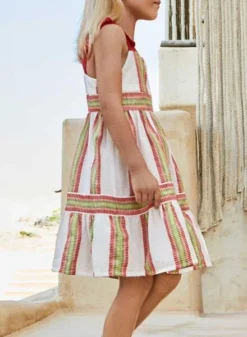 Robe Mayoral à Rayures à Bretelles Pour Fille -JoliLook Boutique gallery K032793 4