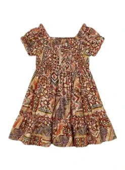 Robe Mayoral à Motif Nid D'abeille Imprimé Pour Fille