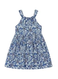 Robe Florale Bleue Pour Fille