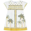 Robe Mayoral Palmiers Blanc Pour Fille