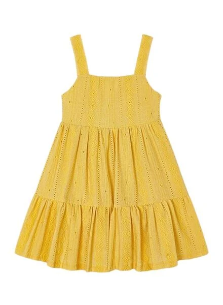Robe Jaune Perforée Mayoral Pour Fille 1 Robe Jaune Perforée Mayoral Pour Fille