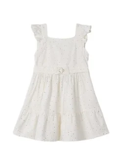 Robe Mayoral à Pois Métallisés Blanc