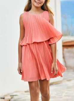 Robe Plissée Rose Pour Fille De Mayoral -JoliLook Boutique gallery K032975 3