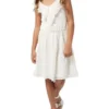 Robe Mayoral En Mousseline Brodée Beige Pour Fille