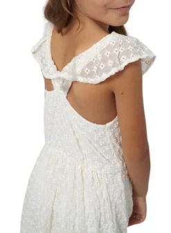 Robe Mayoral En Mousseline Brodée Beige Pour Fille -JoliLook Boutique gallery K032987 3