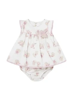 Robe Mayoral Imprimée Satin Rose Bébé