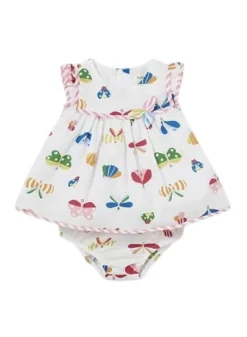 Robe Mayoral En Satin Blanc Imprimé Pour Bébé