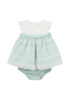 Robe Mayoral Vert Et Blanc Combiné Pour Bébé