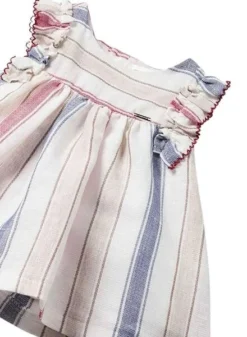 Robe Mayoral Rayures Lin Beige Pour Bébé -JoliLook Boutique gallery K033072 3
