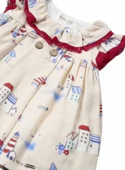 Robe Mayoral Imprimée En Lin Beige Pour Bébé -JoliLook Boutique gallery K033074 3