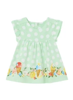 Robe Mayoral Imprimée Verte Pour Bébé