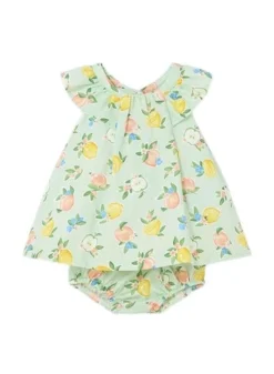 Robe Mayoral Imprimée En Satin Vert Pour Bébé