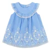 Robe Mayoral Brodée Bleue à Bordure Pour Bébé