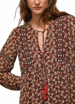 Robe Pepe Jeans Liber Printed Femme Brun -JoliLook Boutique gallery M151469 3