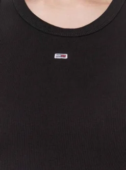 Robe Tommy Jeans Essential Rib Réservoir Noire Femme -JoliLook Boutique gallery M154601 4