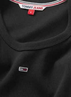 Robe Tommy Jeans Essential Rib Réservoir Noire Femme -JoliLook Boutique gallery M154601 7