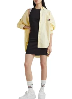 Robe Tommy Jeans Logo Taping Noire Pour Femme -JoliLook Boutique gallery M154603 3