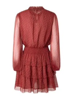 Robe Pepe Jeans Delia Flores Pour Femme Rouge -JoliLook Boutique gallery M155355 6 1
