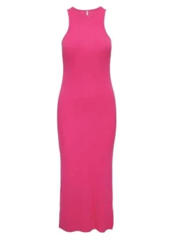 Robe Only Belia Long Fente Rosa Pour Femme